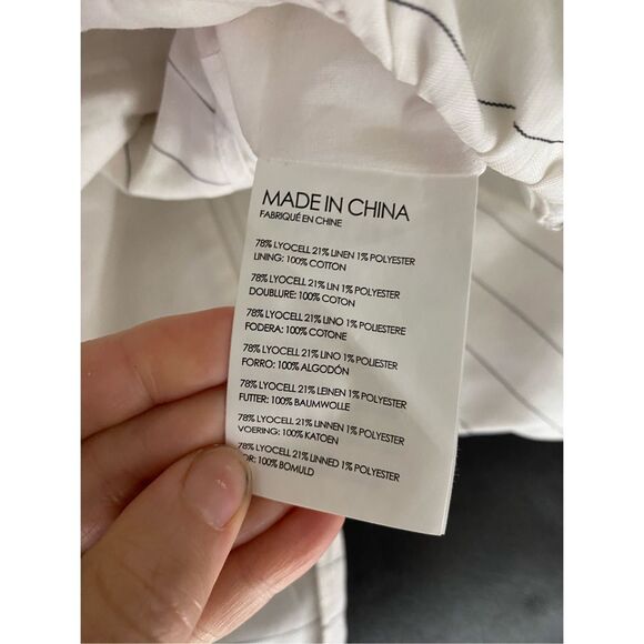 Club Monaco Naveah Jumpsuit, White Stripe Off Shoulders, Size 8, MP $289 - Picture 10 of 11